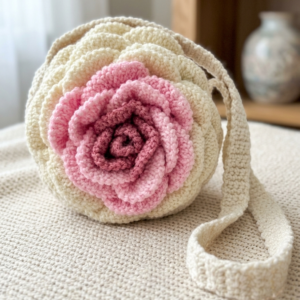 Handmade Crochet Rose Bag