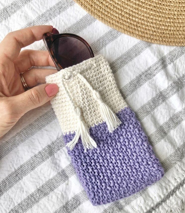 handmade crochet glasses case - Image 3