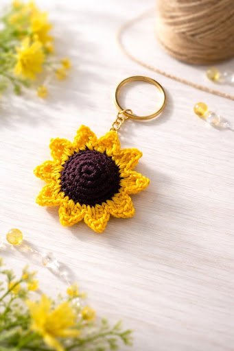sunflower keychain